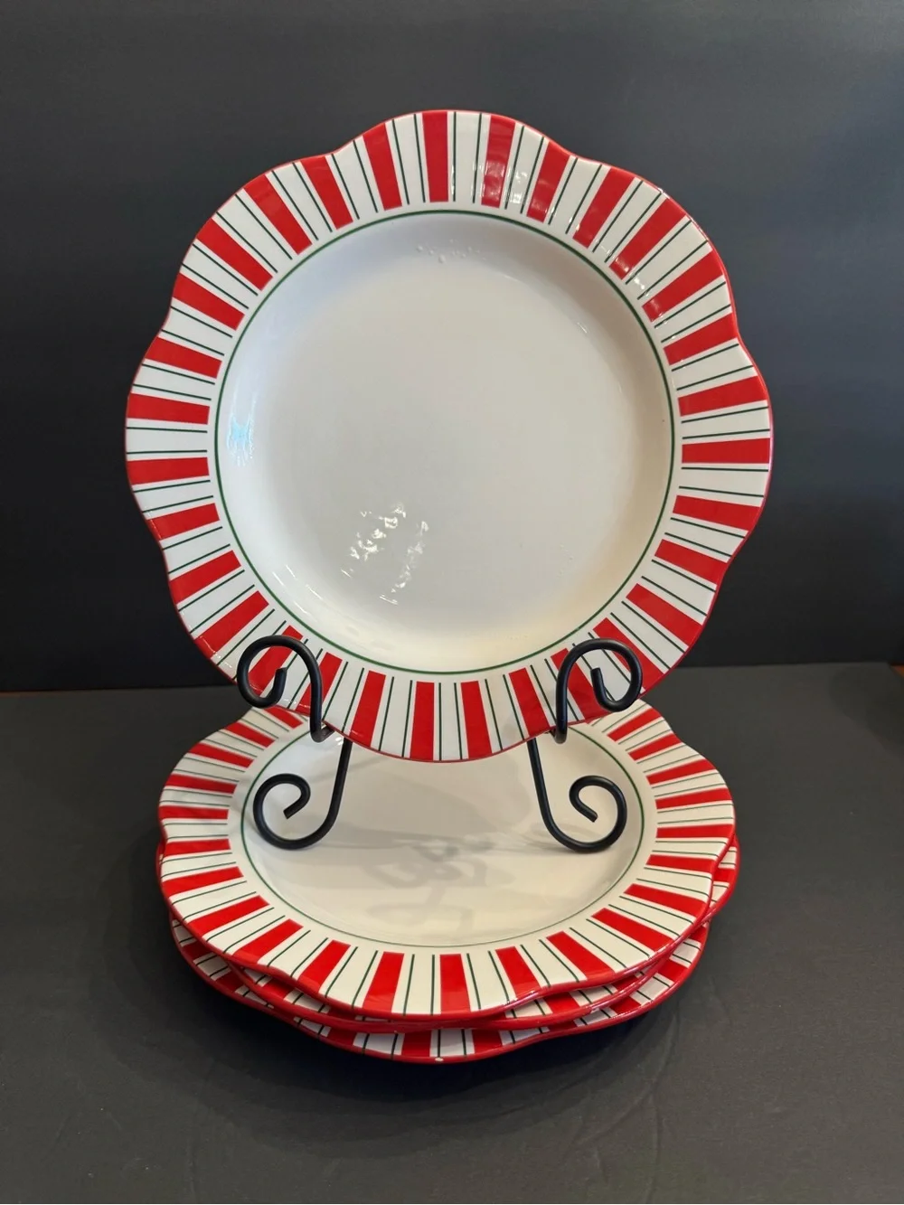 1 Pier 1 Candy Cane Dinner Plate 11